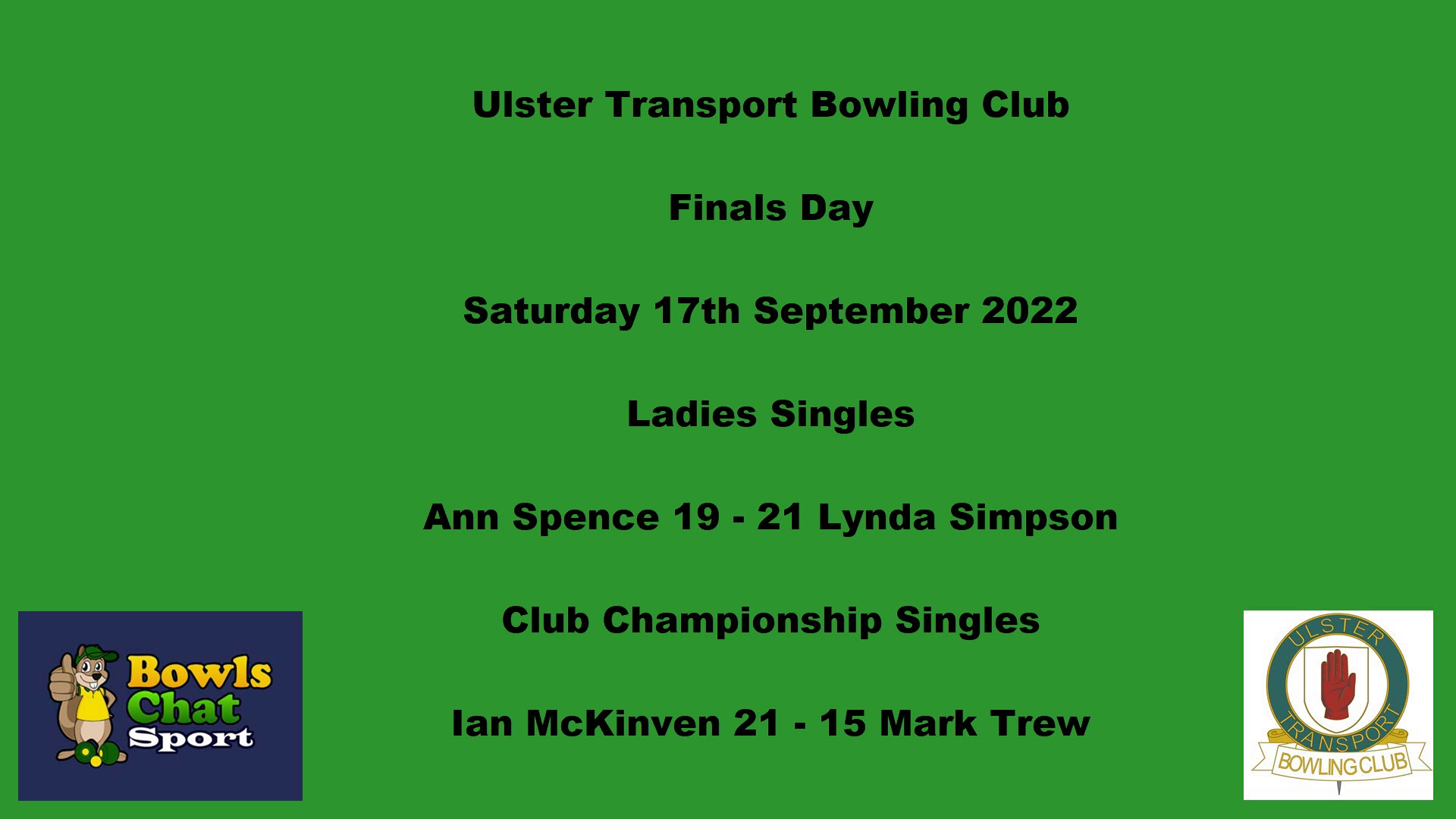Ladies and Mens Singles Finals 2022